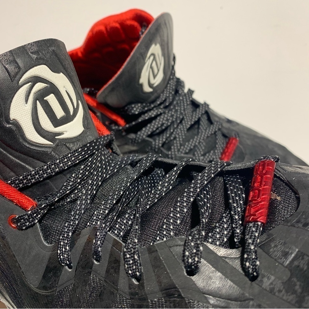 Adidas Derrick Rose Black and Red High-Top Sneakers - Picture 4 of 10